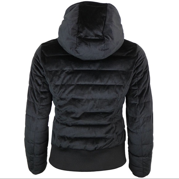 KAPPA Black Velvet Coat, Velvet Puffers Jacket, Puffer Coat - Picture 2 of 8